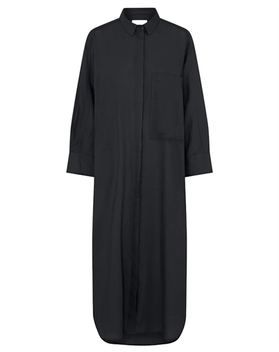 Frau - Lyon Long Linen Kjole - Phantom